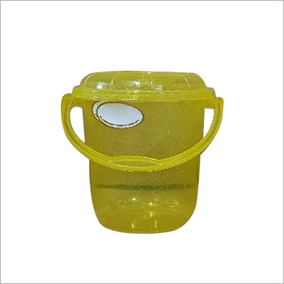 Plastic Bathroom Bucket - Rigid Plastic Material, Yellow Color | Durable Design Ideal For Everyday Use