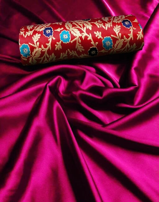 Devsena Japan Satin Silk - Pure 14 Kg Satin Fabric, Blouse 1 Mtr Jacquard | Breathable, Washable, Customized Size, All Season, Traditional Ethnic Wear