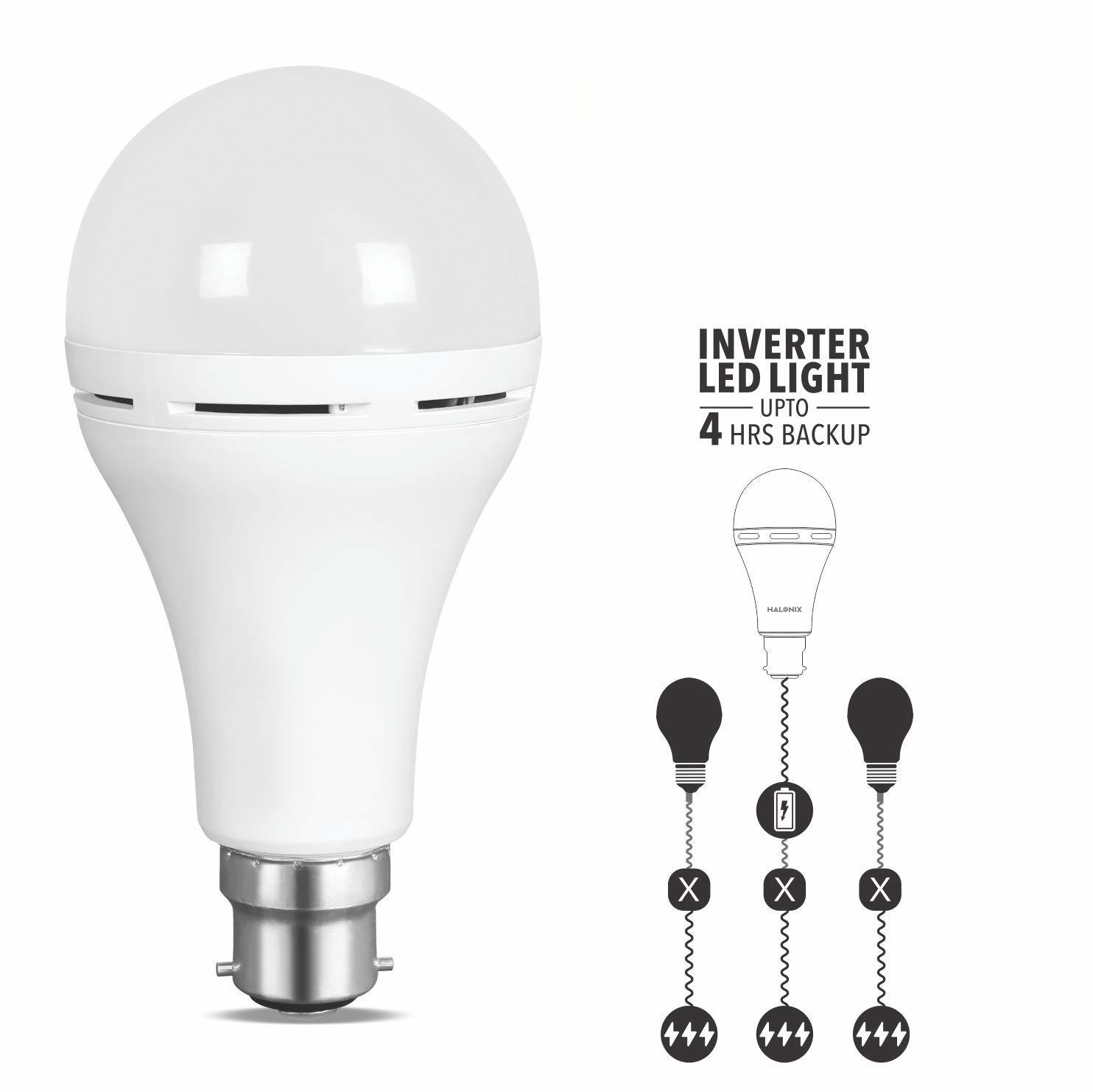 Ac Dc 9w Led Bulb - White Color, 230v Input Voltage, 12w Power | Dual Mode: Long Backup Mode (6 Hours) & Brighter Energy Mode (4 Hours)