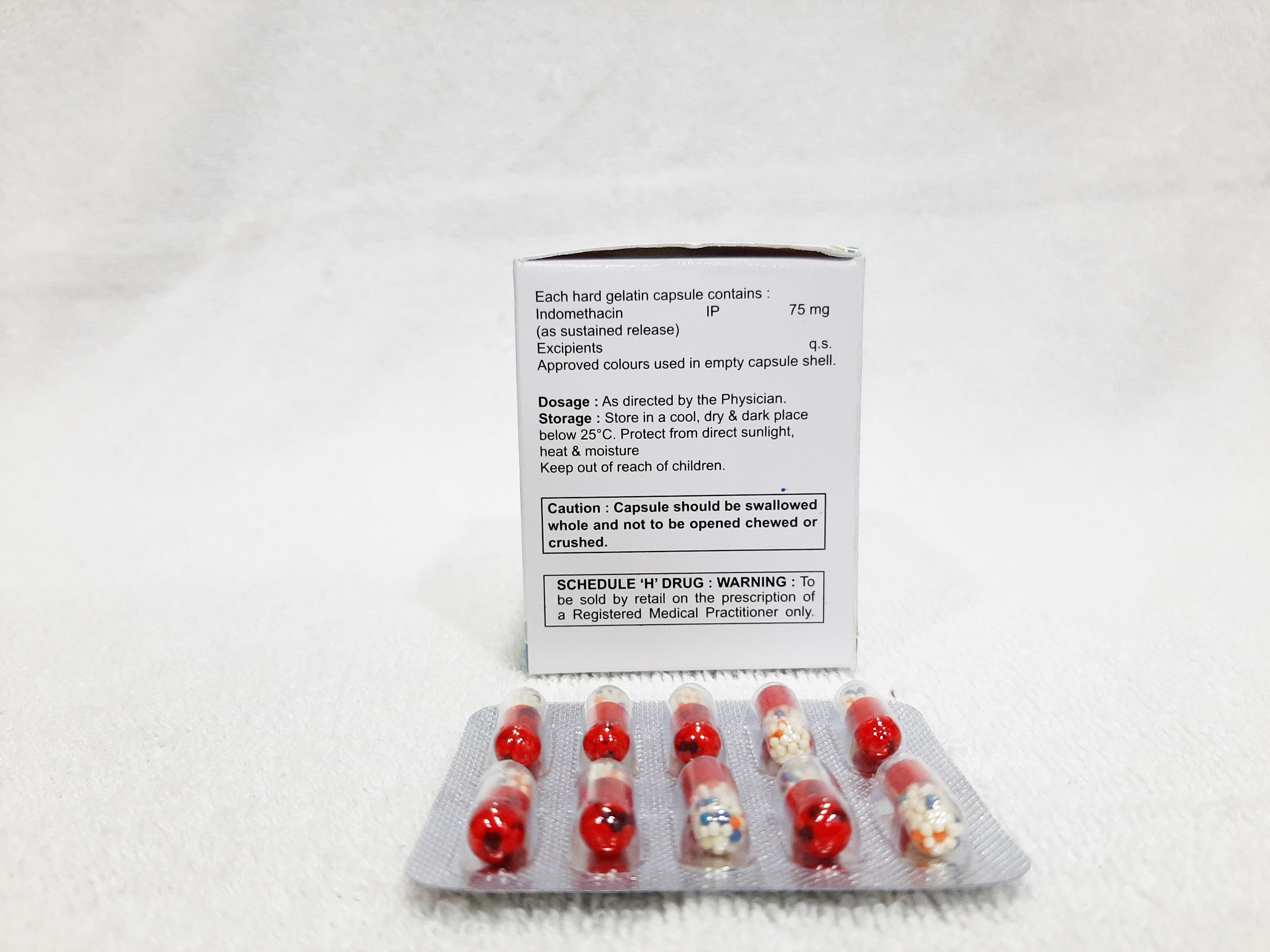 Indomethacin (Sr) Capsules 75mg Application: As Directed By Physician