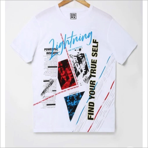 Boys Round Neck T-Shirt - Cotton Blend, Sizes S, M, L, XL | Available in Different Colors, Printed Pattern, Short Sleeves
