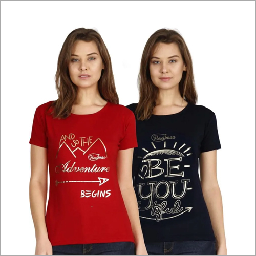 Available In Different Color Ladies Printed T-Shirt