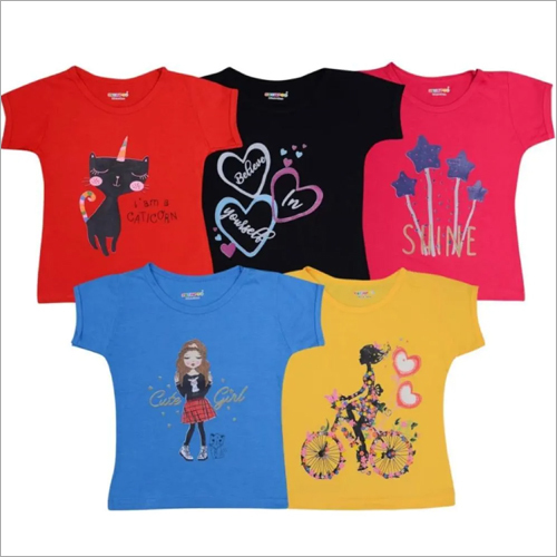 Baby Girl Round Neck T-Shirt Age Group: Kids