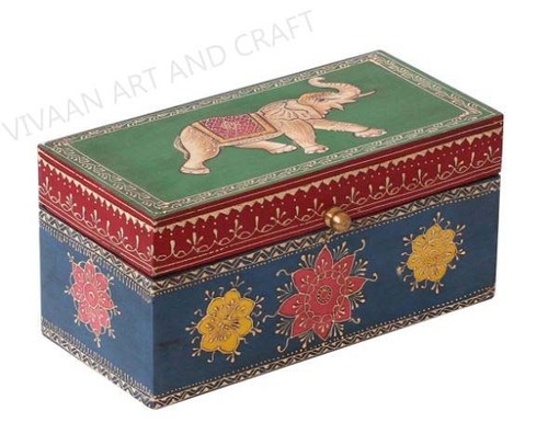 Wooden Handicraft Jewelry Box Hand Painted Traditional Art Of Rajasthan