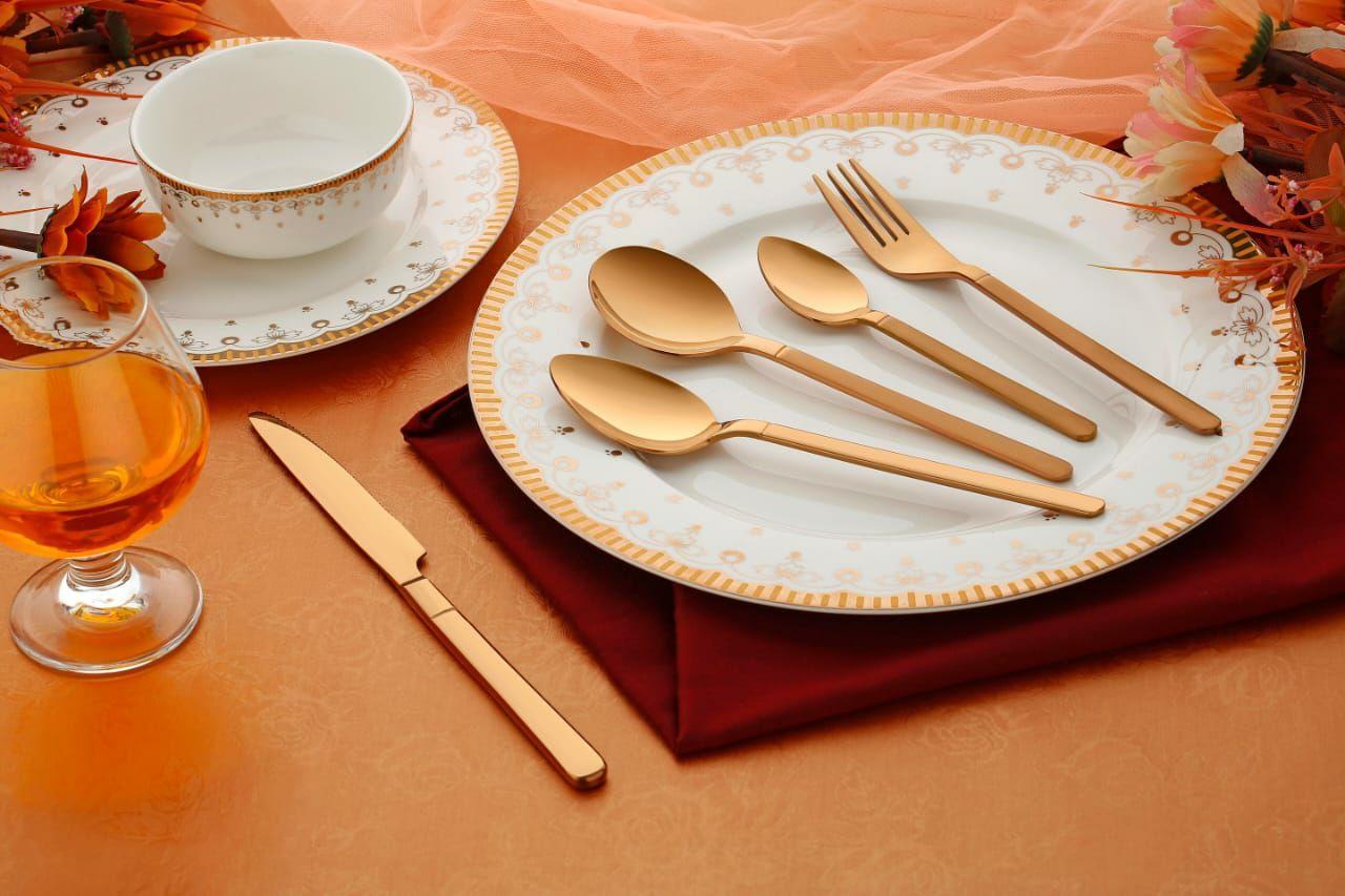 Golden Gold Plated Cutlery Set