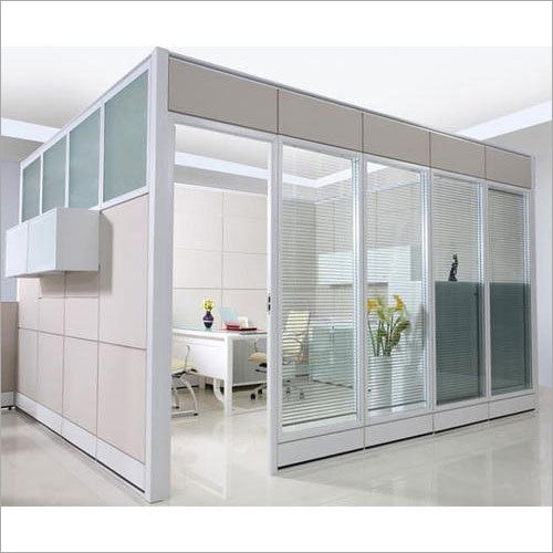 Customized Aluminium Office Partition - Aluminium, Customized Size, Black & White, 50mm Thickness | Portable, Robust, Superior Design, Long-Lasting