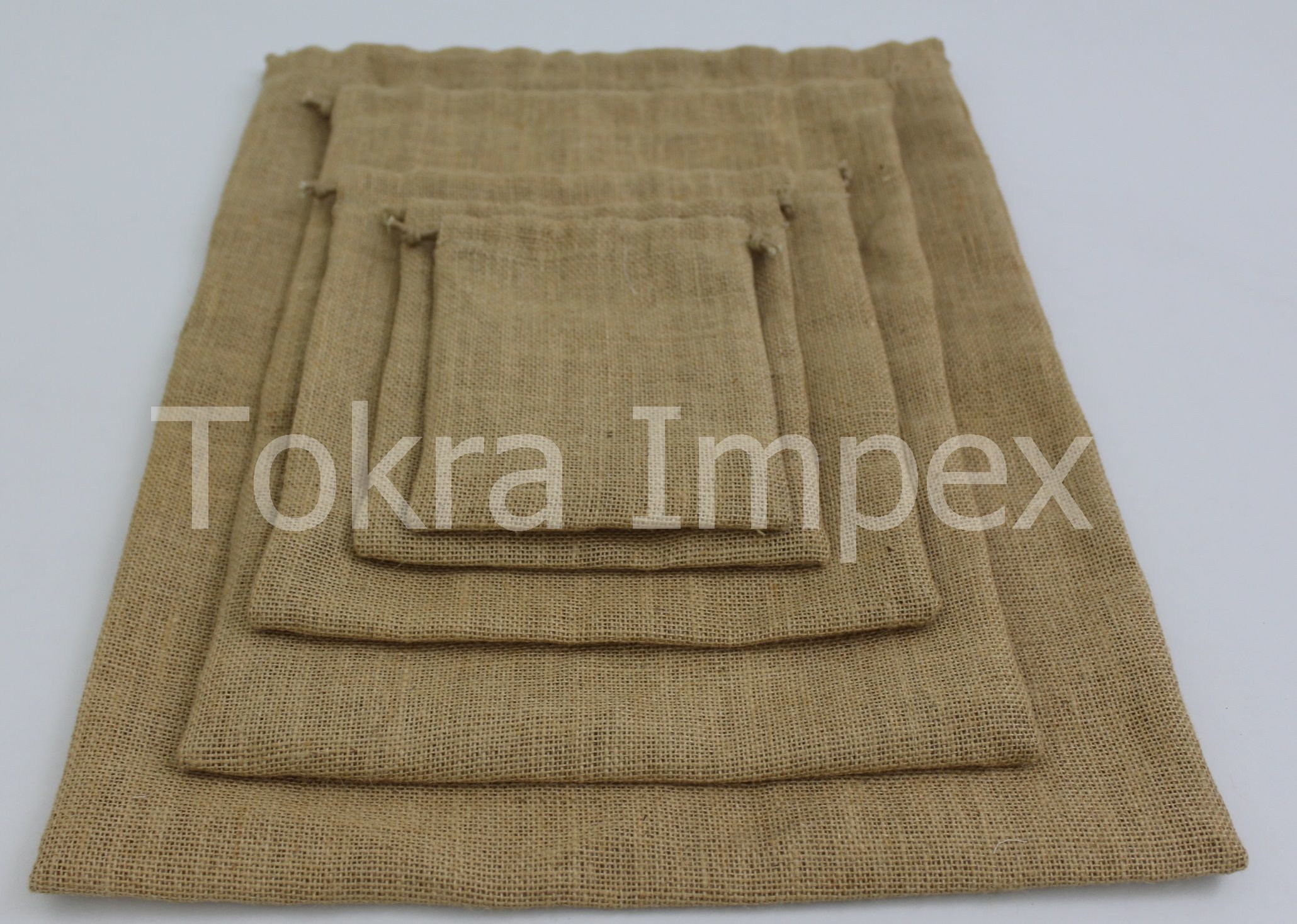 Jute Drawstring Bags Set - 5 Sizes: 20x14 Cm To 55x40 Cm | Eco-friendly, Customized, Reusable, Natural Color, Ideal For Gifts And Promotions