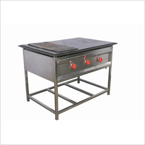 Commercial Chapati Puffer Table - Stainless Steel, Rectangular, Three Burner Gas System | High Efficiency, High Quality, Multi-functional