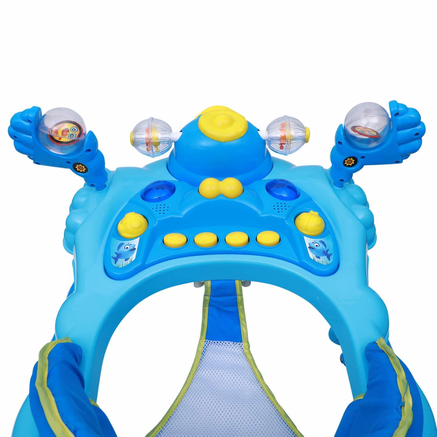 Baby Walker - Plastic Material, Weight 3.5 Kg | Designed For Ages 6 Months To 3 Years, Available In Blue And Red Colors, Includes Handle And Box Packing