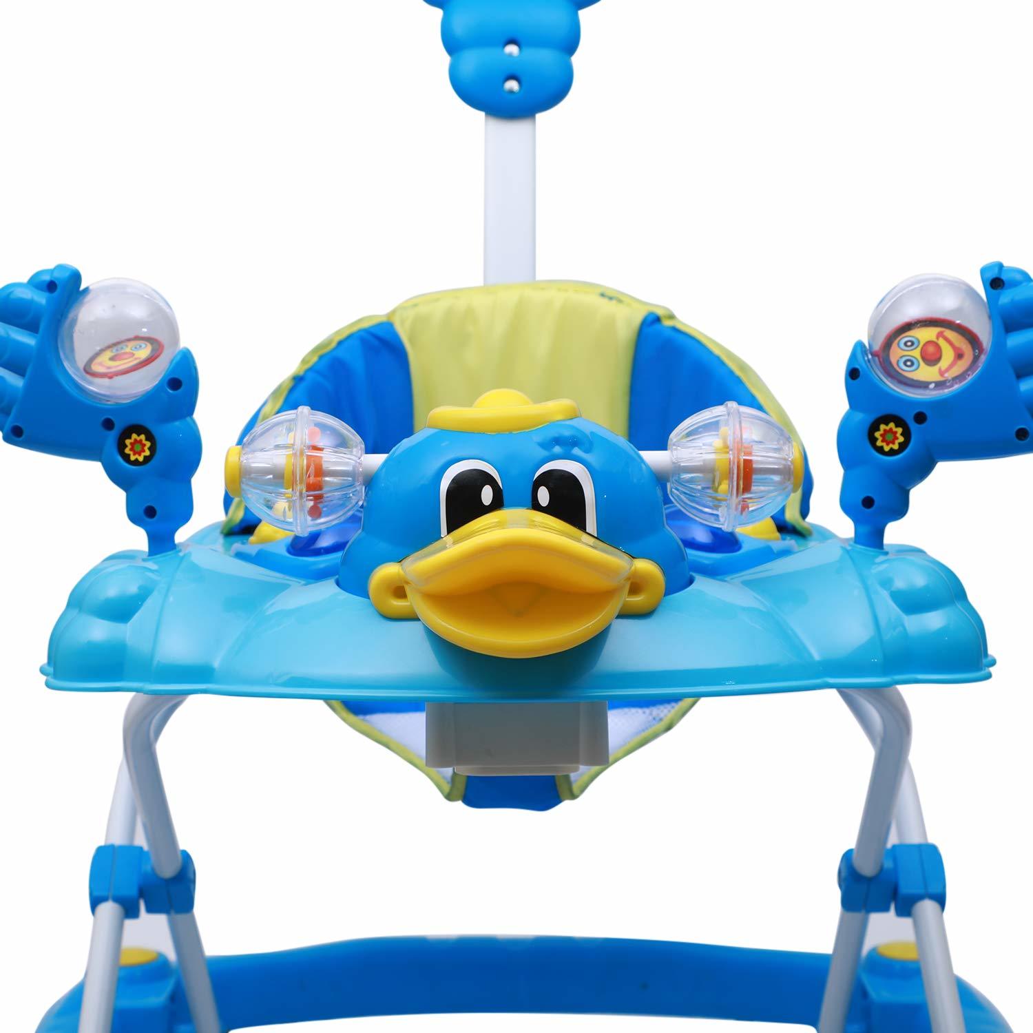 Baby Walker - Plastic Material, Weight 3.5 Kg | Designed For Ages 6 Months To 3 Years, Available In Blue And Red Colors, Includes Handle And Box Packing