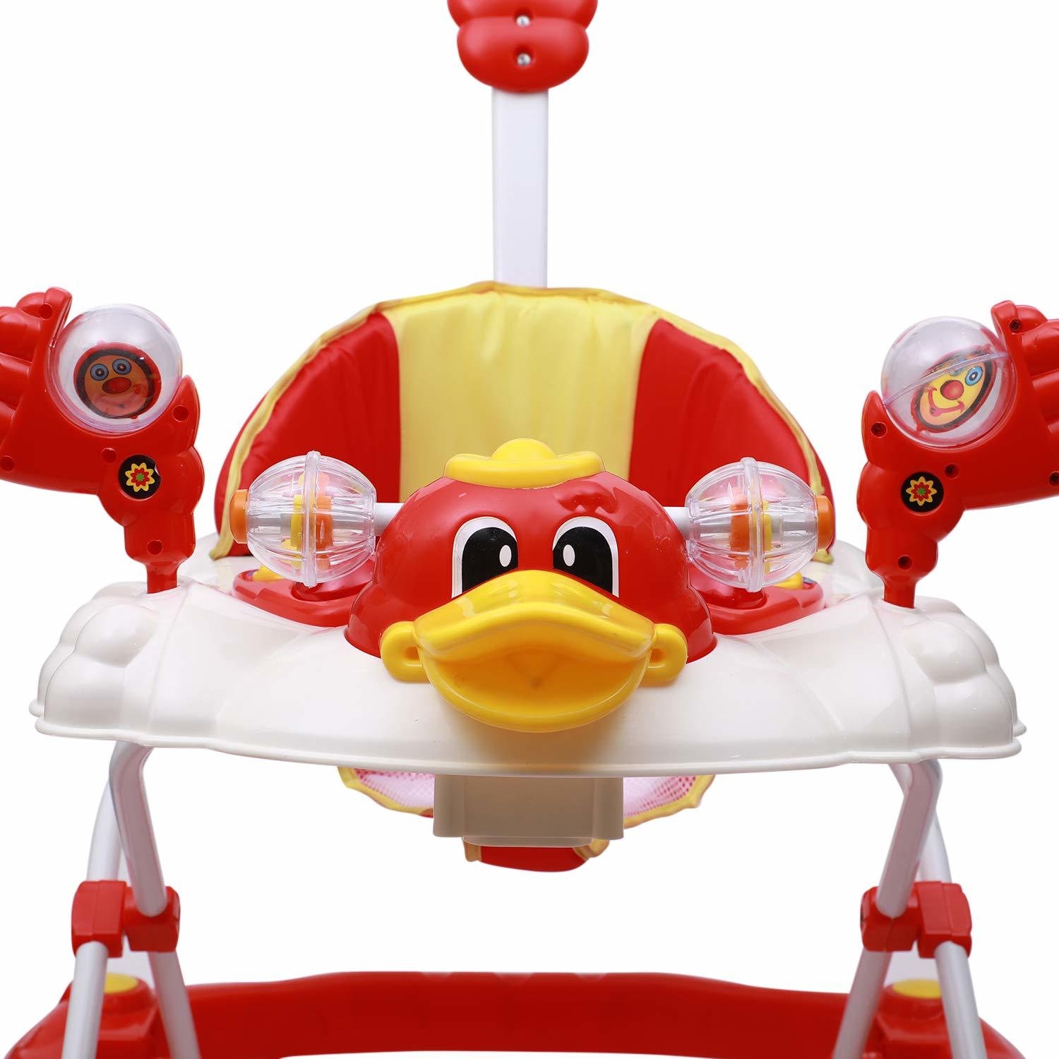 Baby Walker - Plastic, 3.5 Kg , Red And Blue Colors With Handle For Ages 6 Months To 4 Years