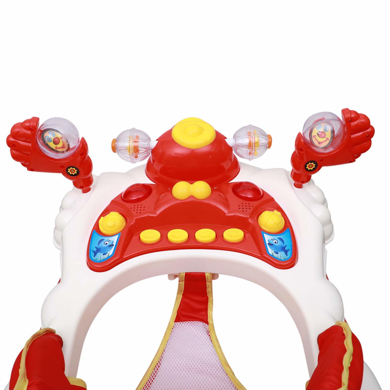 Baby Walker - Plastic, 3.5 Kg , Red And Blue Colors With Handle For Ages 6 Months To 4 Years