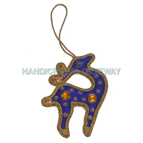 सुंदर ज़री हैंड एम्ब्रॉयडरी क्रिसमस ट्री सजावट आभूषण