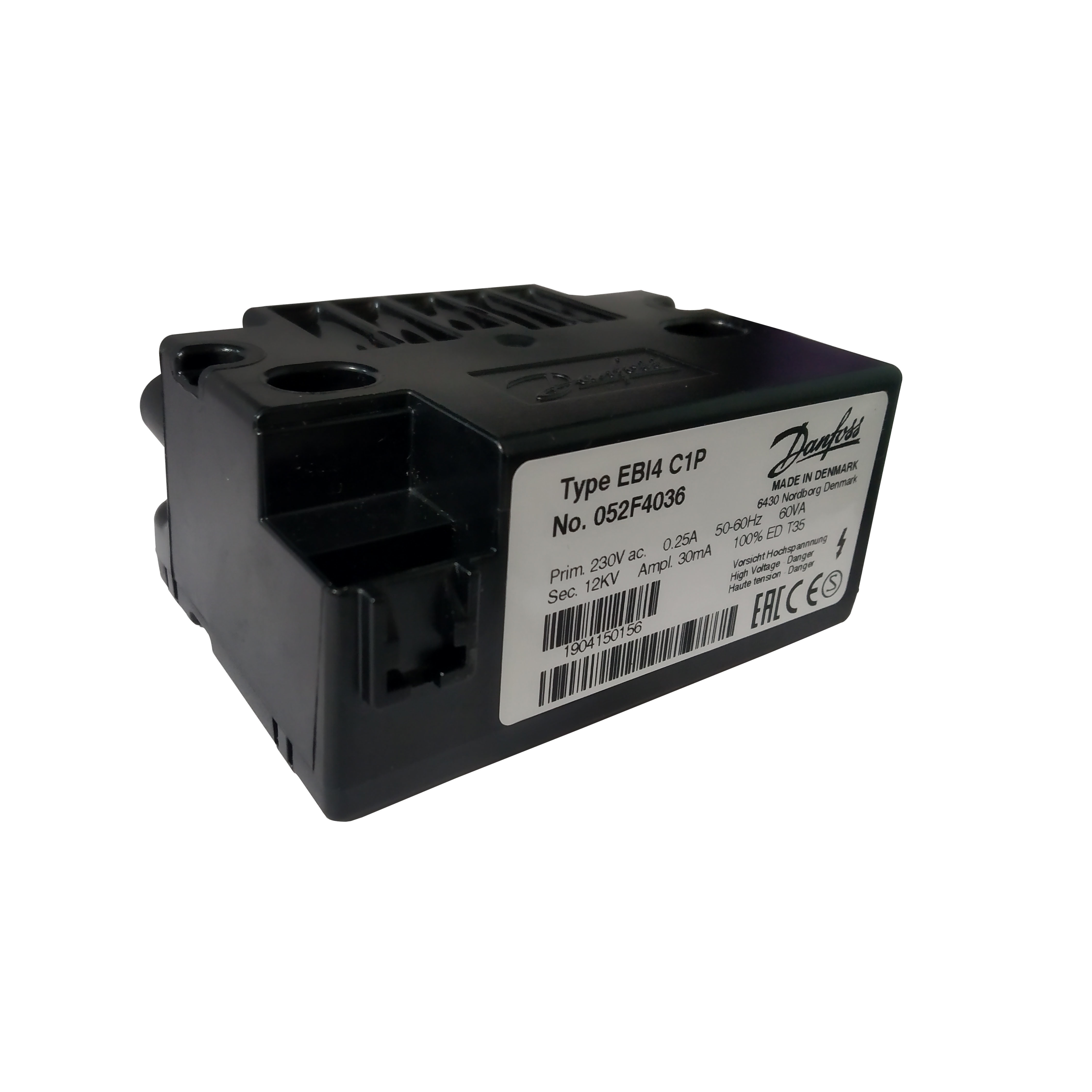 Danfoss Ebi4 C1p Ignition Transformer (052f4036) Frequency (Mhz): 50-60 Hertz (Hz)