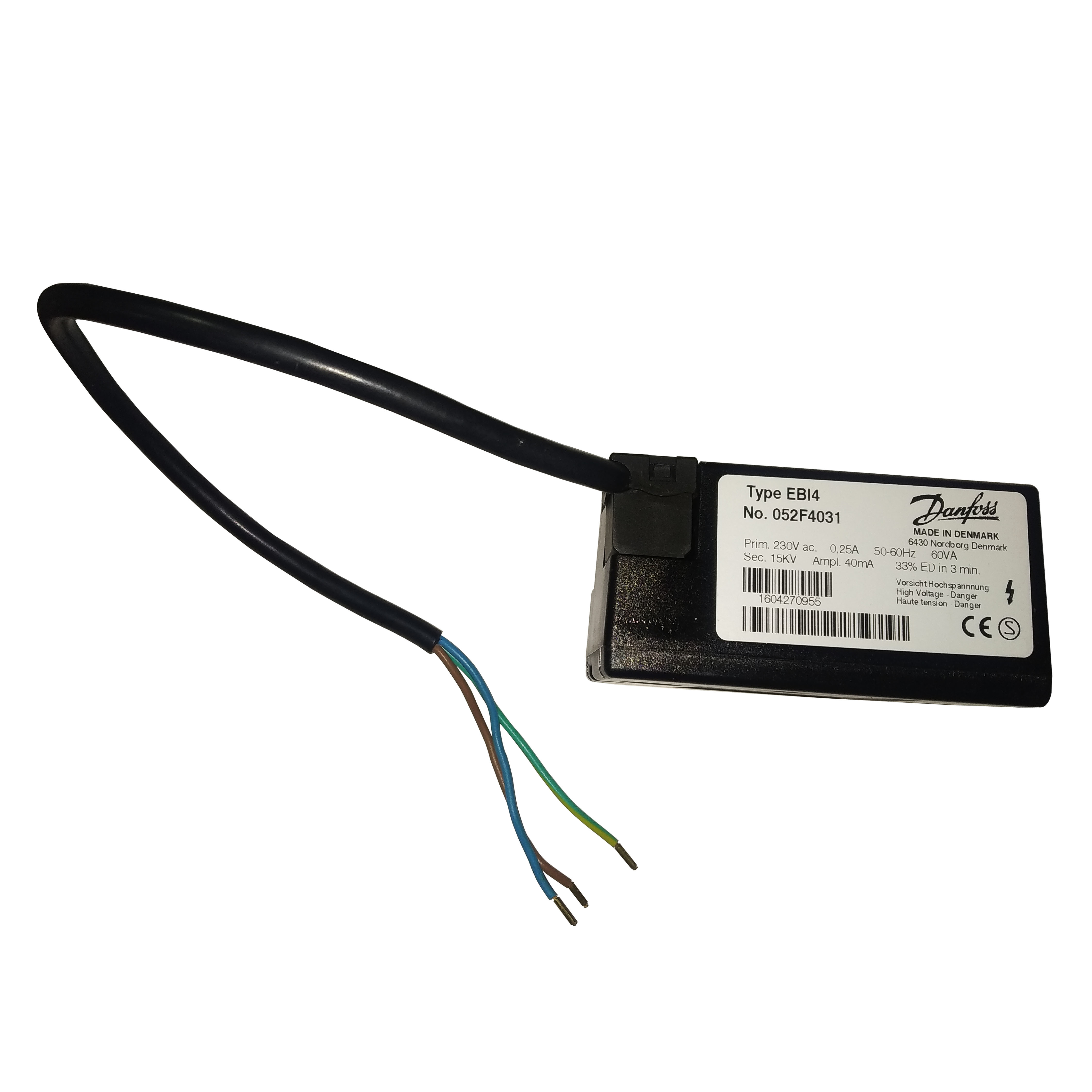 Danfoss Ebi4 Ignition Transformer (052f4031) Frequency (Mhz): 50-60 Hz Hertz (Hz)