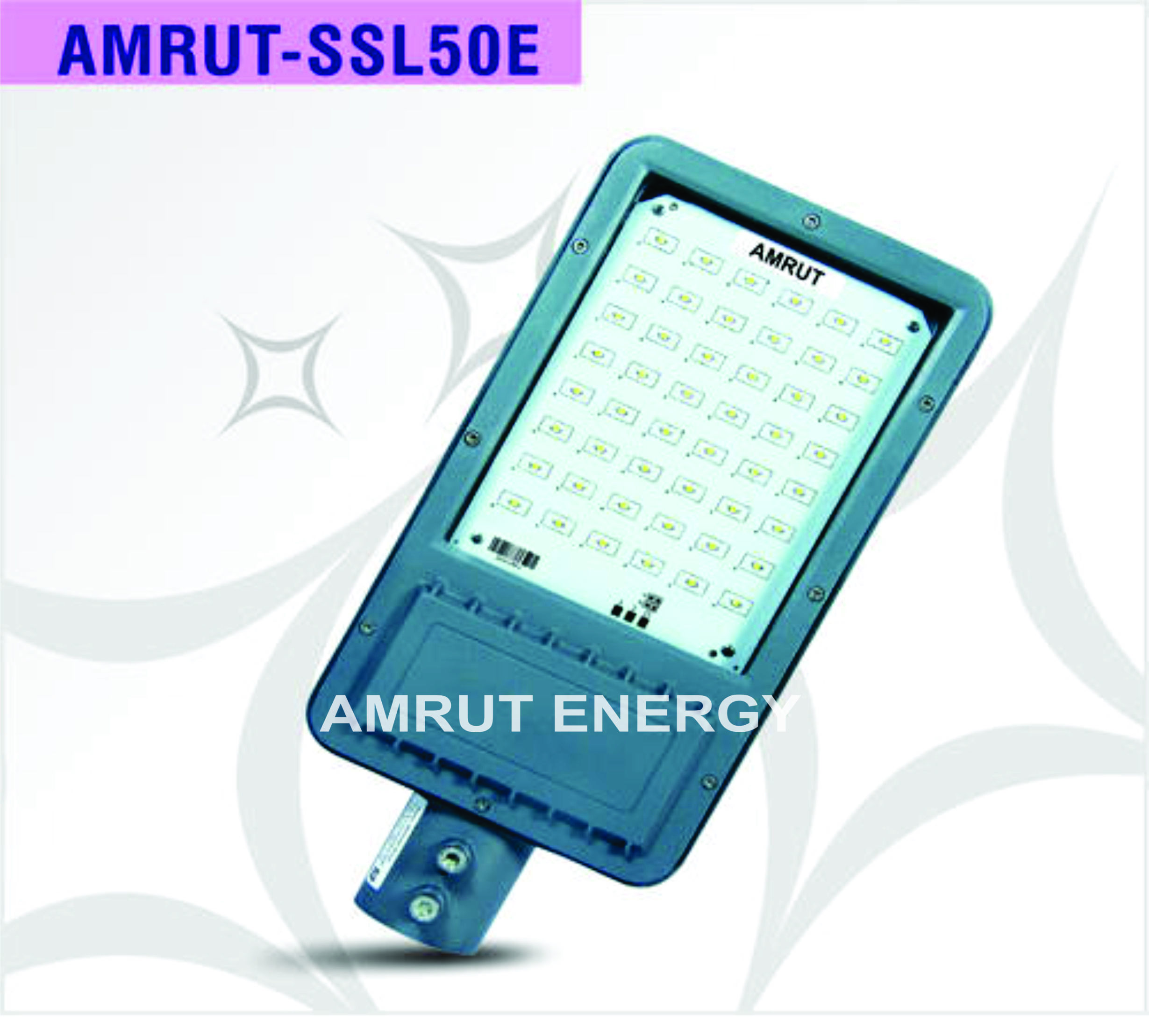 Black And Silver 50w Solar Led Street Light