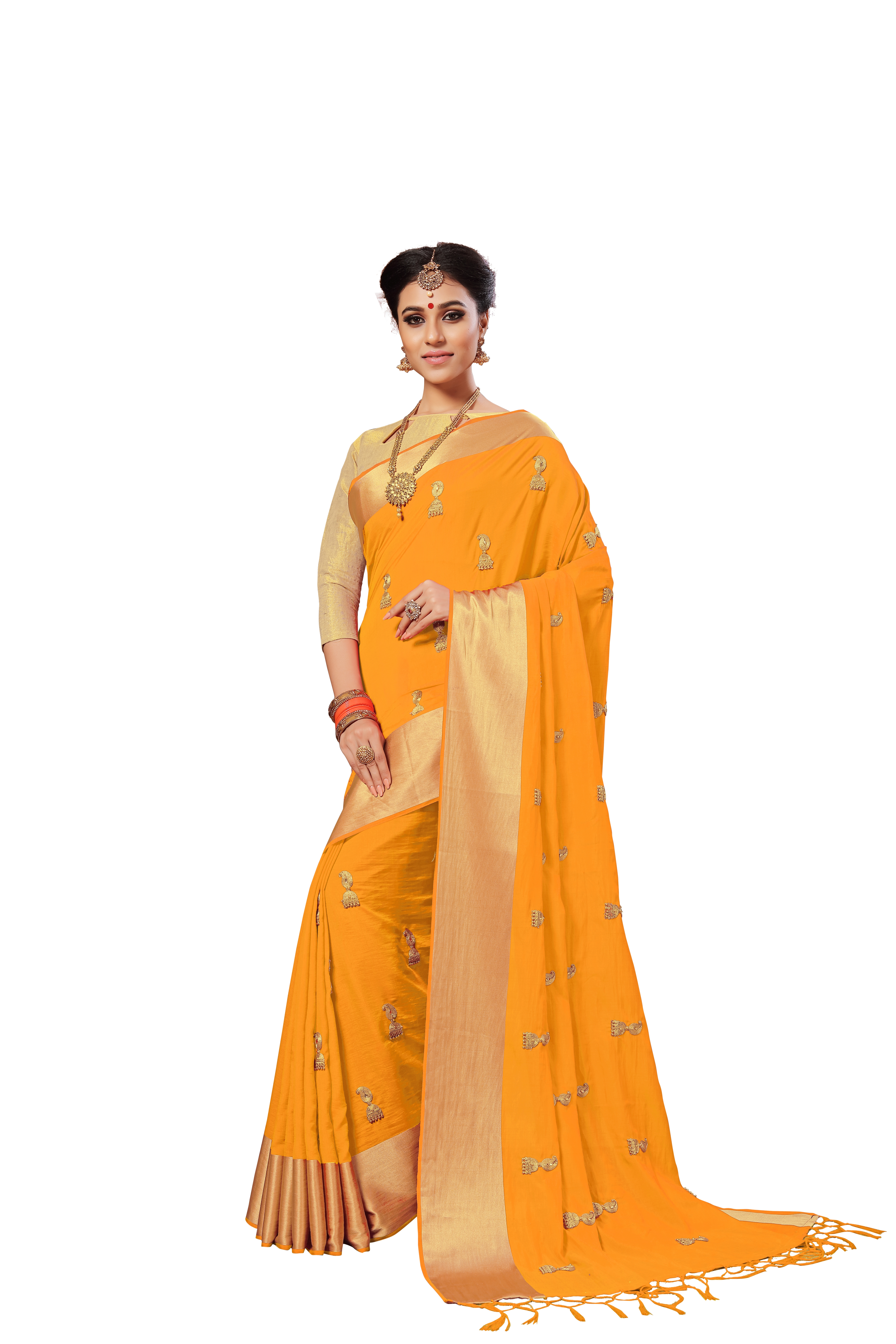 Pink Silk Embroidered Work Saree