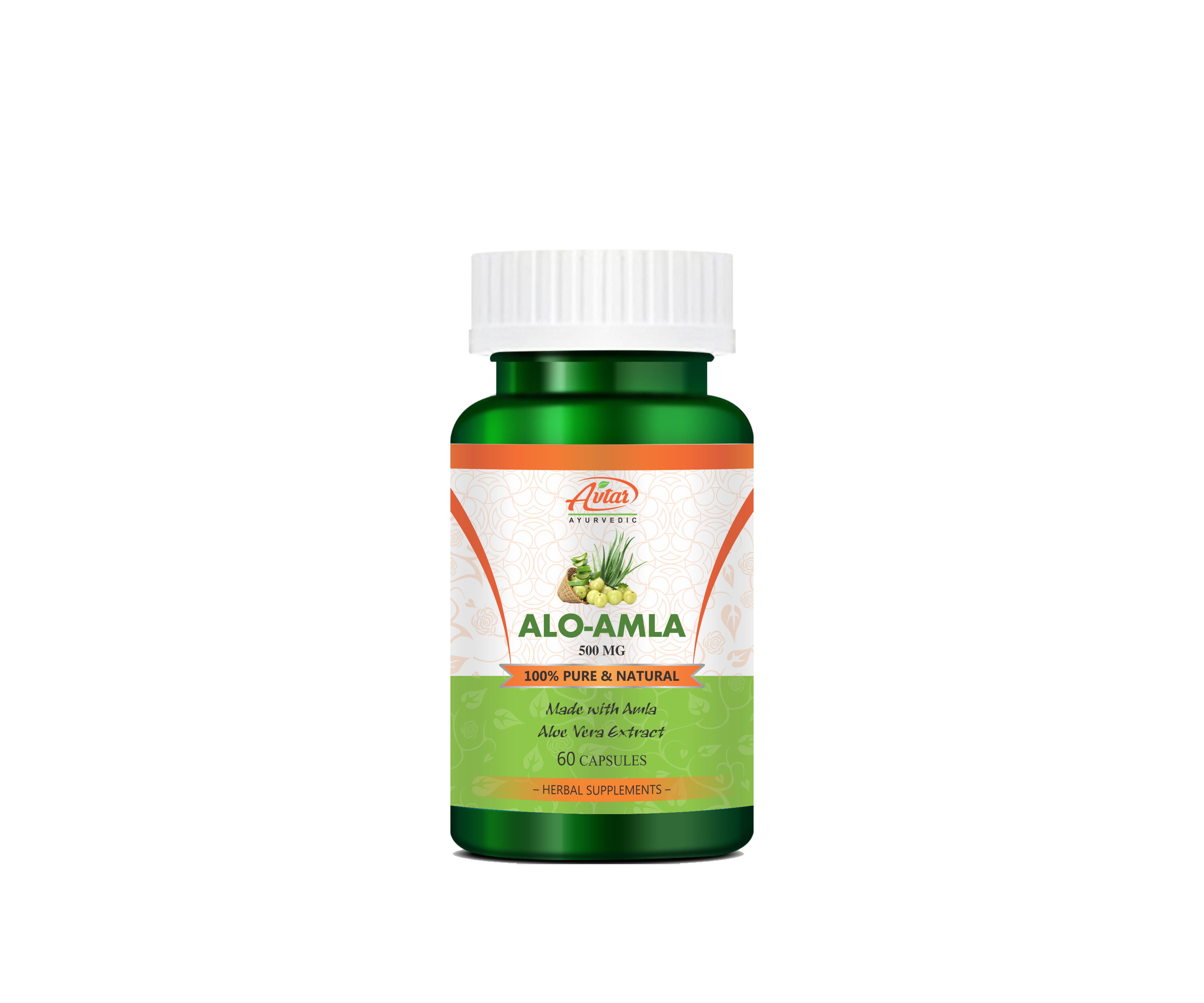 Alo Amla Capsules - 500 Mg Herbal Supplement | 100% Pure & Natural, Boosts Immunity & Skin Health, Gmp Certified & Vegan