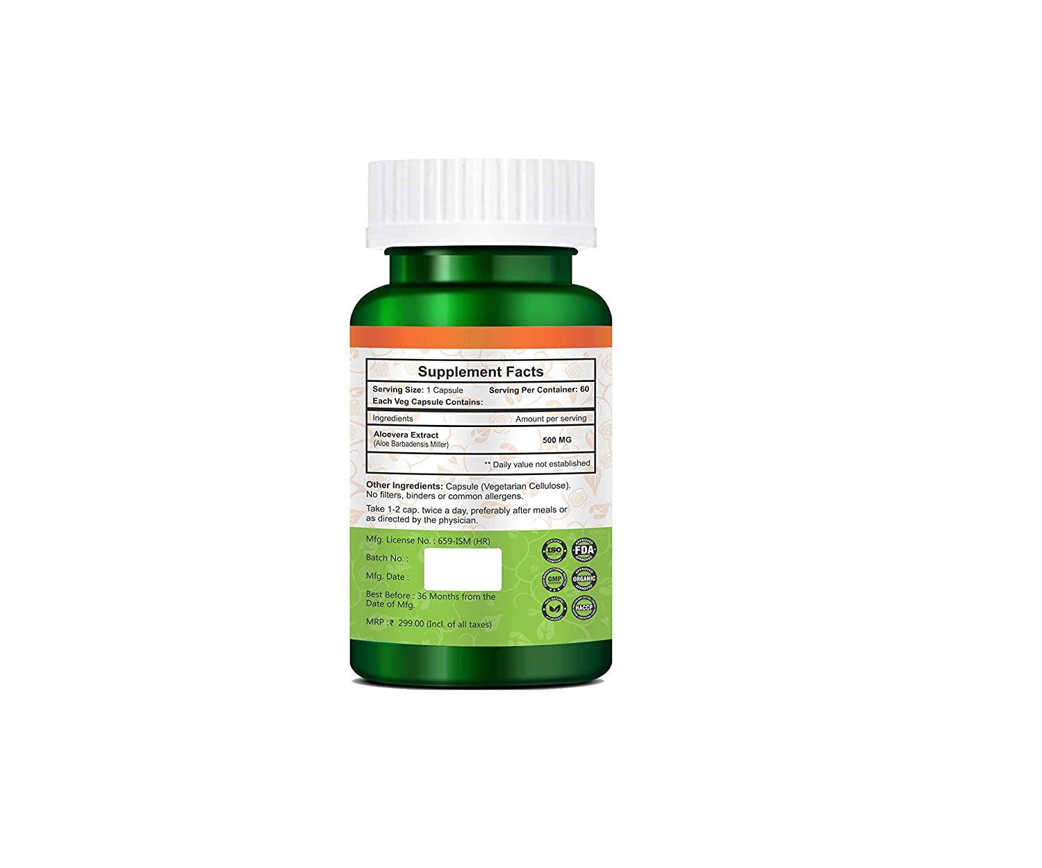Alovera Capsules Age Group: For Adults