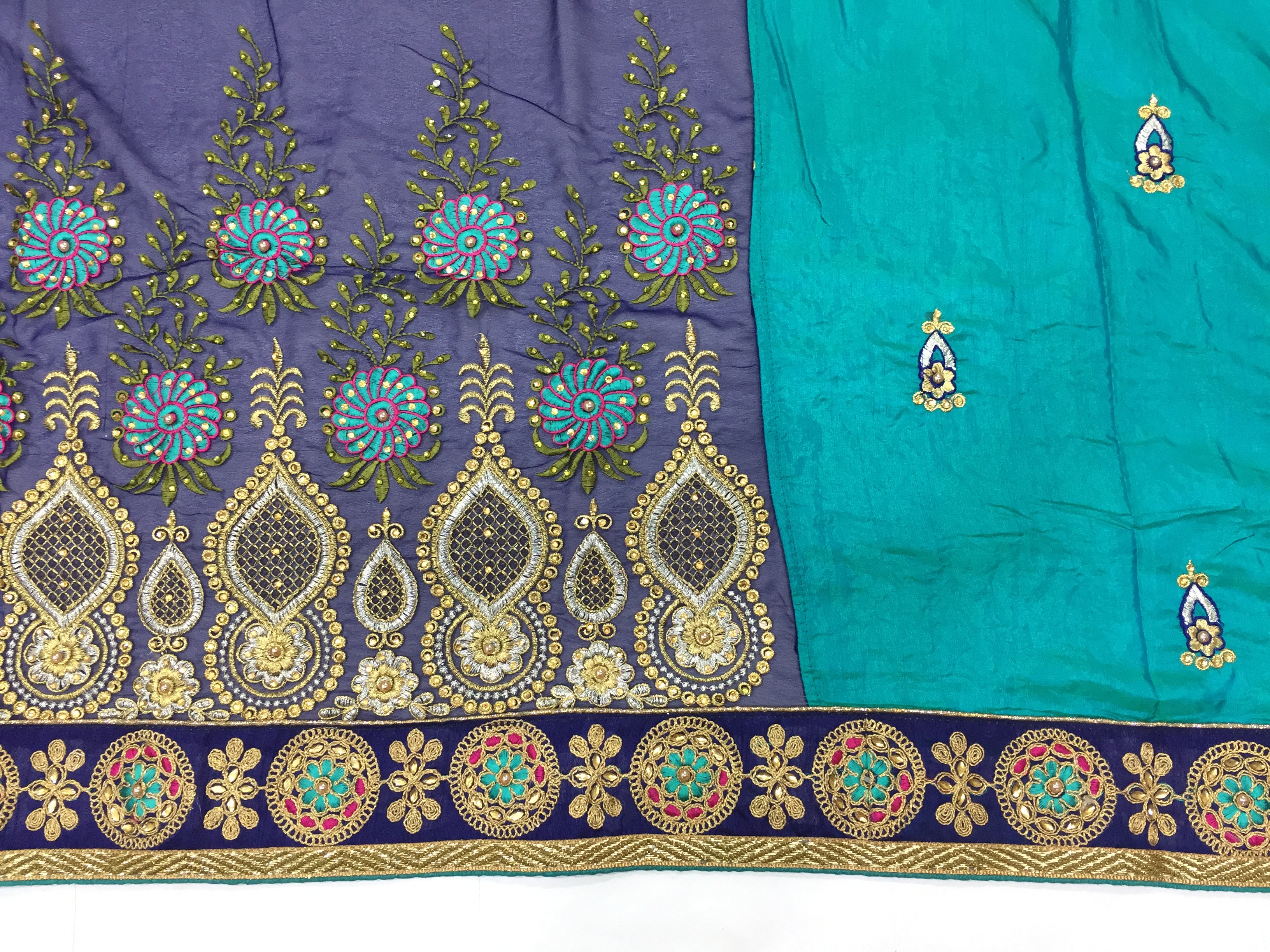 Red Silk Embroidered Stone Work Saree