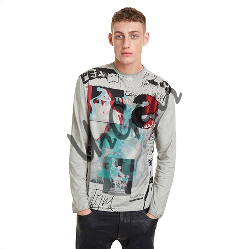 Mens Full Sleeve T-Shirt - Cotton Blend, O-Neck Collar, Printed Pattern, Long Sleeves | Trendy & Versatile for Casual Gatherings