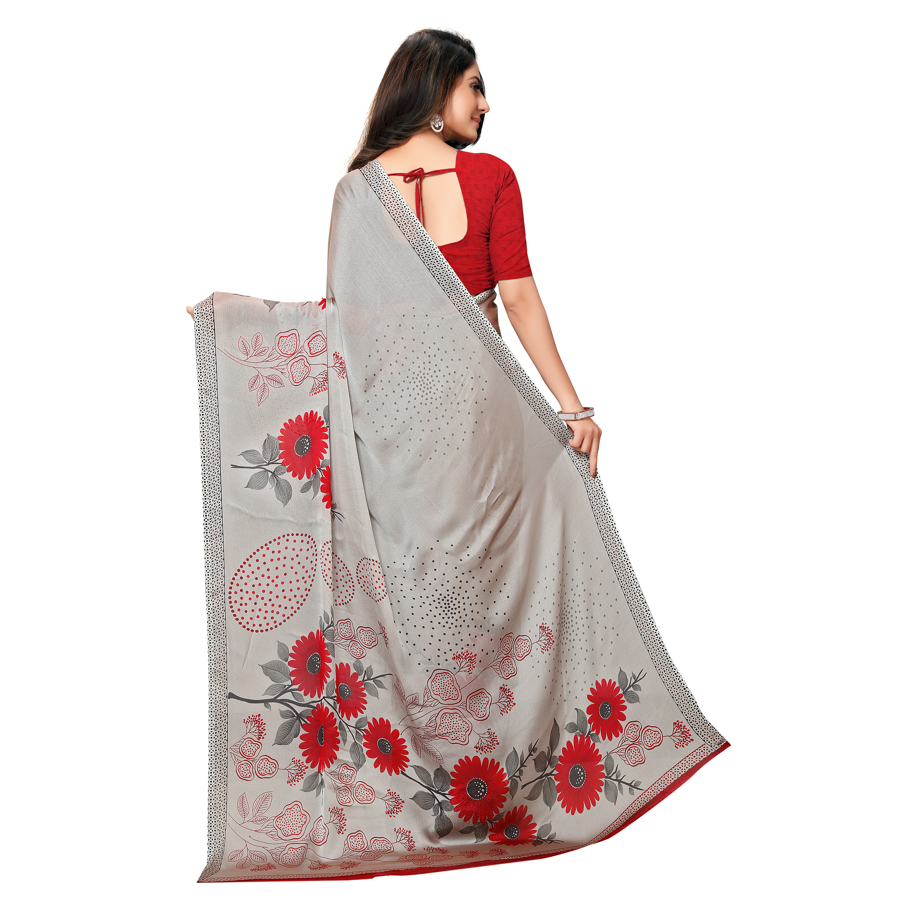 Branded Rangoli Silk Saree - Georgette Material , Vibrant Printed Pattern For Party Wear In All Seasons