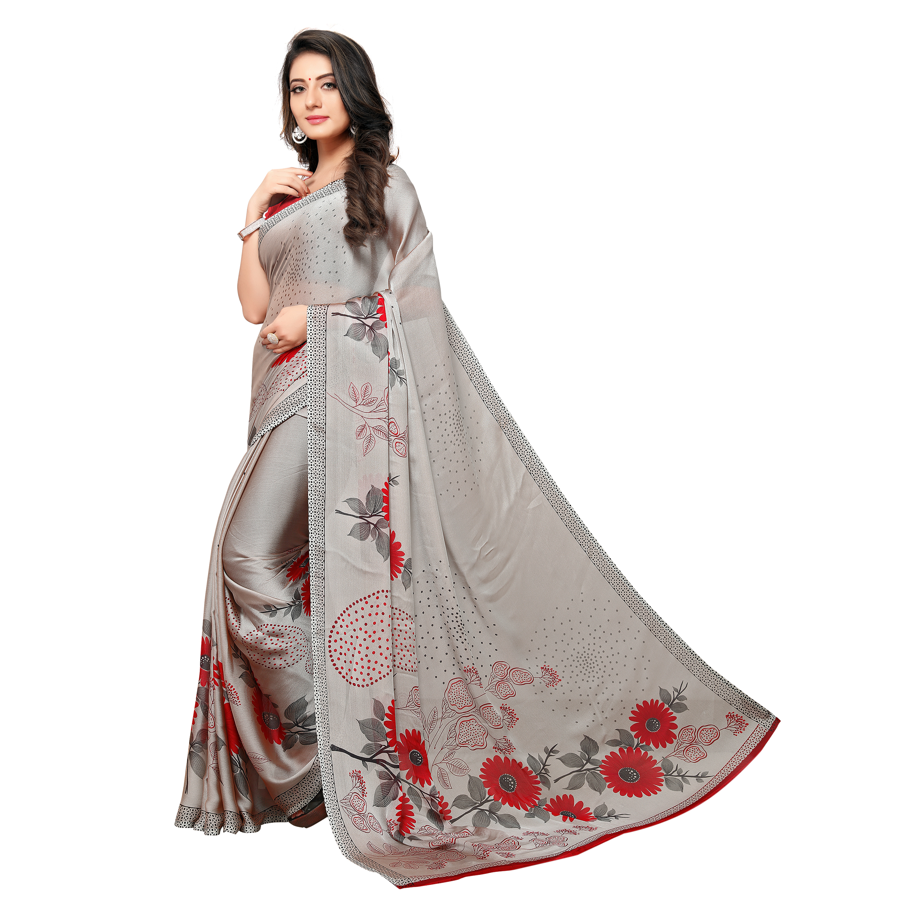 Branded Rangoli Silk Saree - Georgette Material , Vibrant Printed Pattern For Party Wear In All Seasons