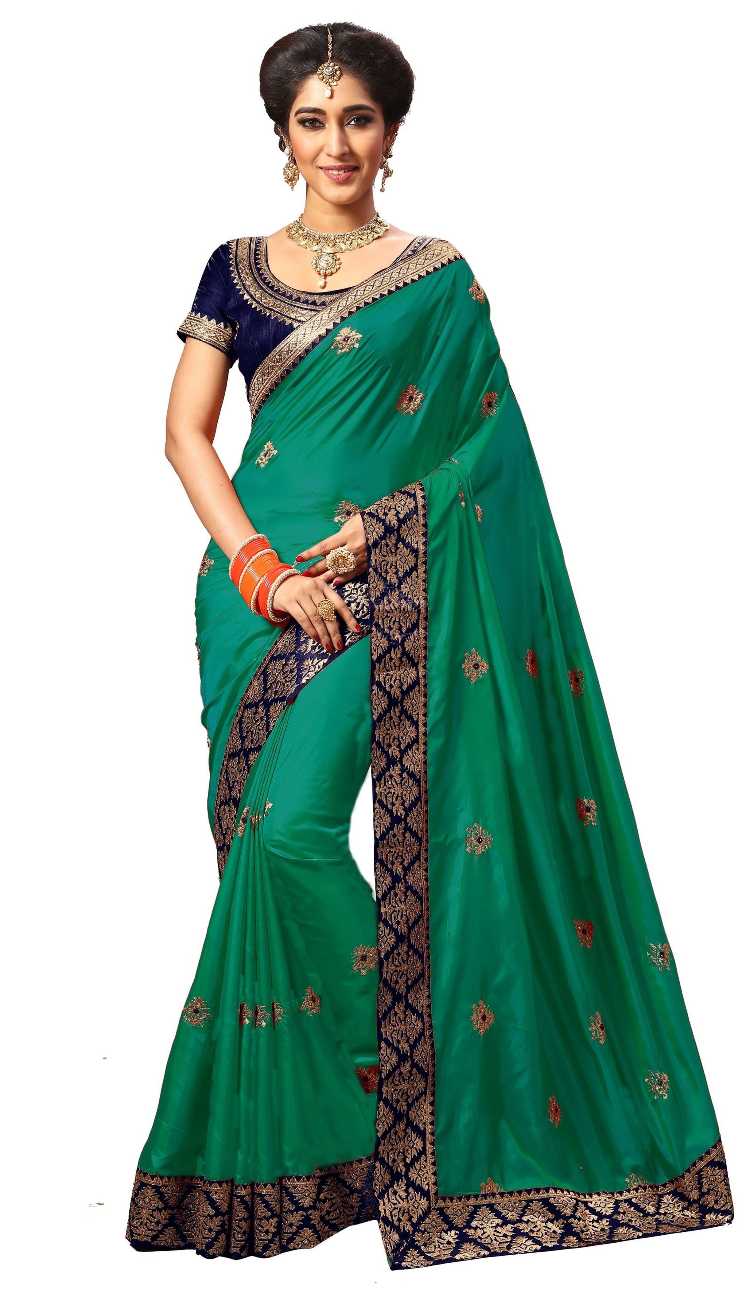Beige Silk Embroidery Border Work Saree