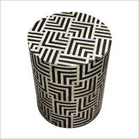 बोन इनले राउंड स्टूल