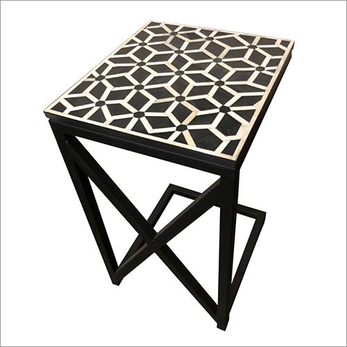 Bone Inlay ZigZag Stool