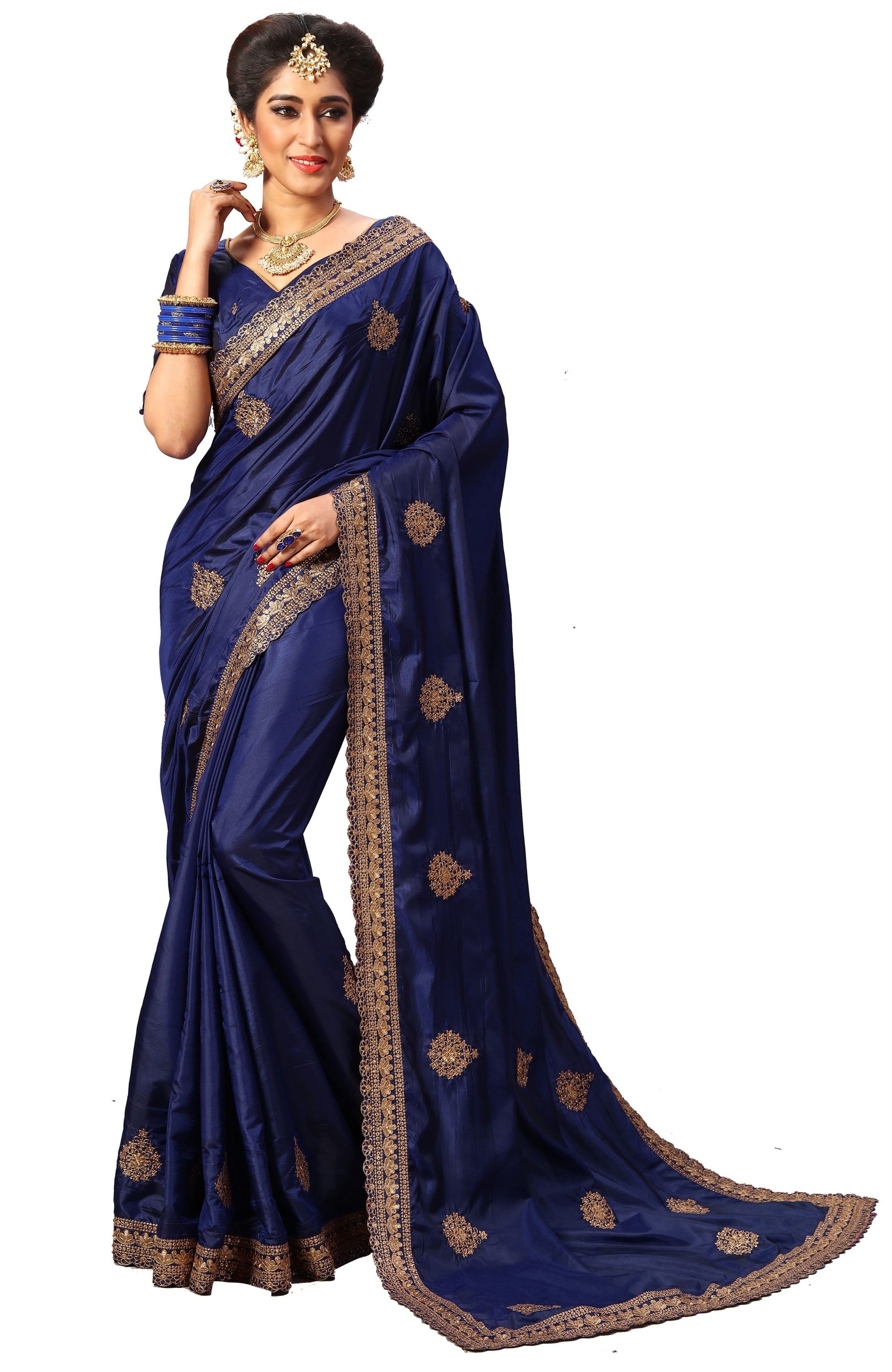 Black Silk Embroidery Border Work Saree