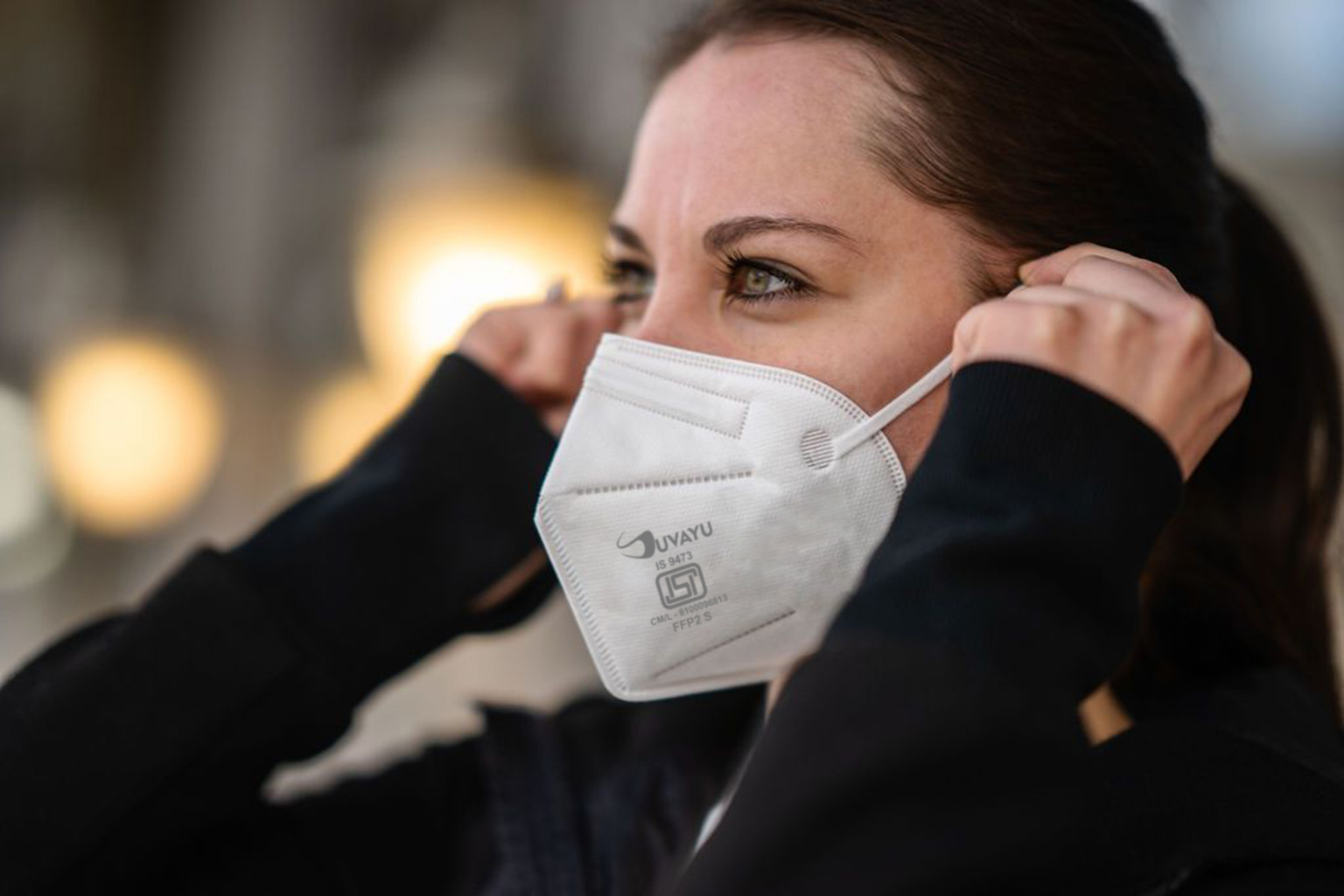 Suvayu Filtering Half Face Mask - Non-woven Fabric, 160x110x4 Mm, White | 5 Layers Of N95 Protection Against Dust, Allergens, Liquid Splatter, Reusable, Lightweight, Ideal For Sports And Medical Applications
