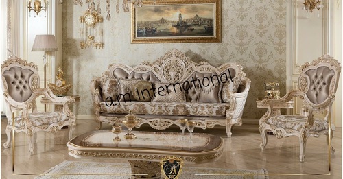 Handmade Wooden Carved Sofa Set
