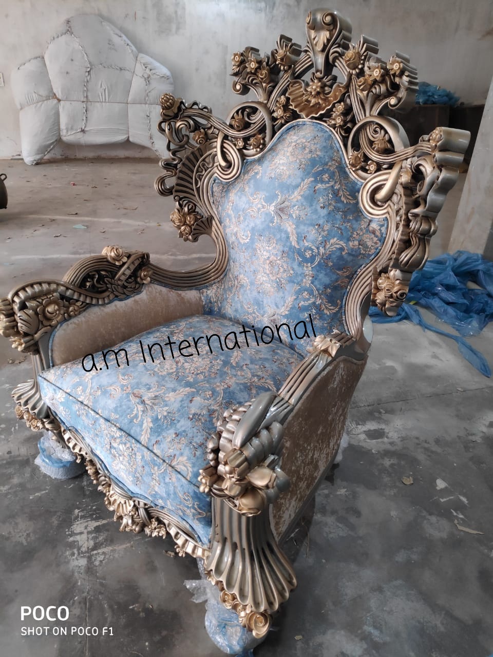 Designer Sofa Set - Solid Teak Wood, 5 Seater With Premium Finishing | Eco-friendly Handmade Floral Carving, Indoor Living Room Furniture
