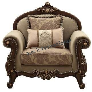 Handmade Teak Sofa Set - 6 Seater With Floral Carving | Eco-friendly, Premium Satin Finish, European Style Design, No Assembly Required