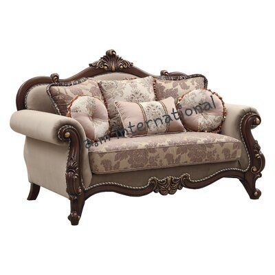 Handmade Teak Sofa Set - 6 Seater With Floral Carving | Eco-friendly, Premium Satin Finish, European Style Design, No Assembly Required