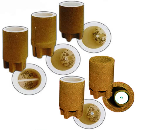 Expendable Ce-cup - Carbon Cup, 52x52x45 Mm, Yellow And Grey | High Accuracy Temperature Measurement For Molten Metal Sensors, 0.8 Mpa Tensile Strength, 2.5-5.0% Ce Measurement Range