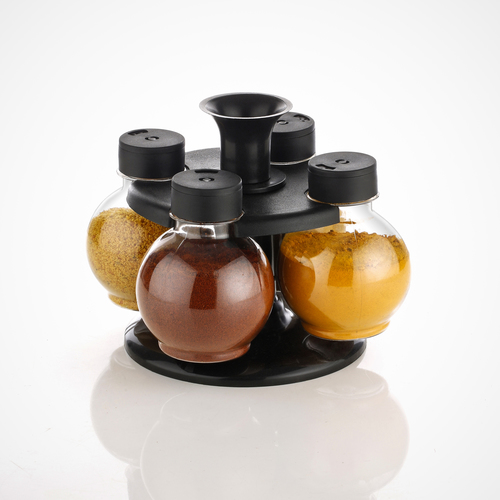 Premium Multipurpose Revolving Plastic Spice Rack Masala Rack Masala Organiser - 4 Pcs Set