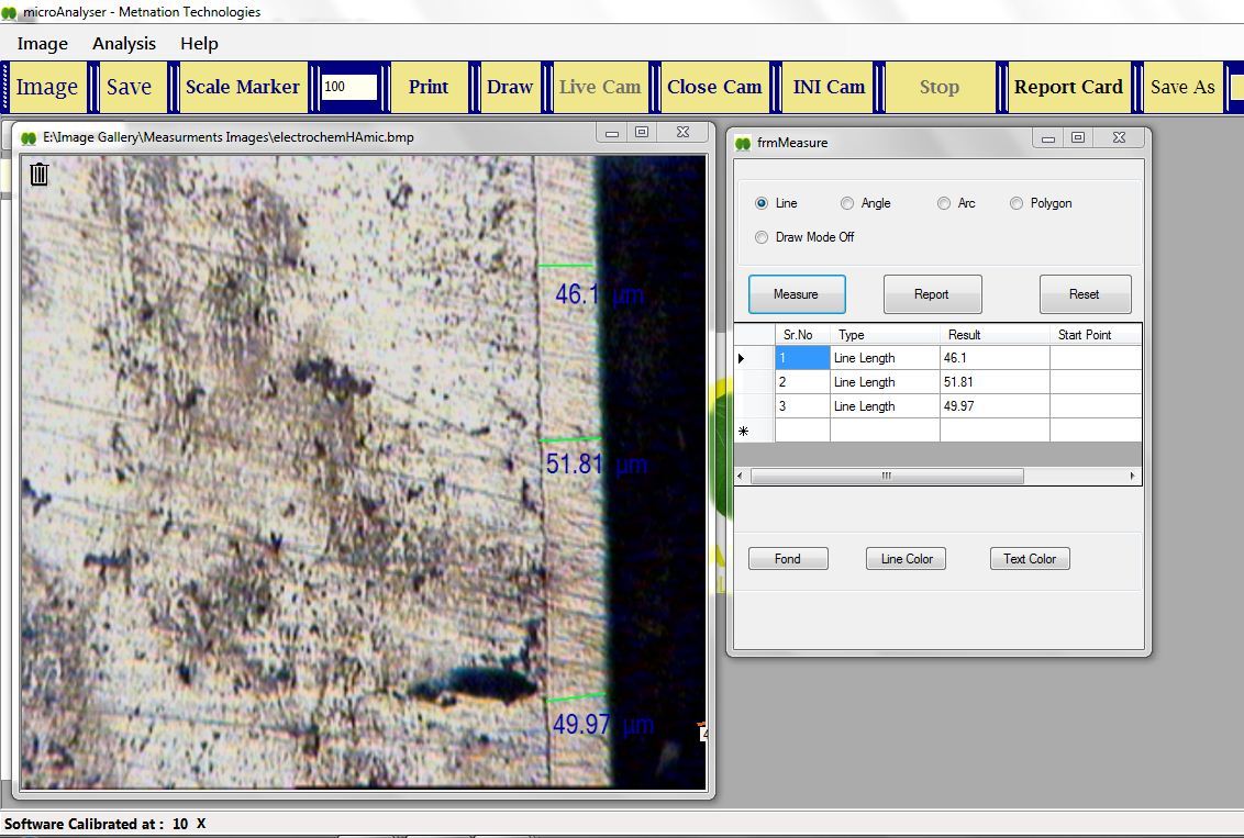 Metallurgical Microscope Image Format: Bmp