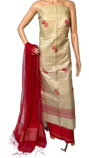 Pure Tussar Silk Hand Made Top 2.5 Dupatta