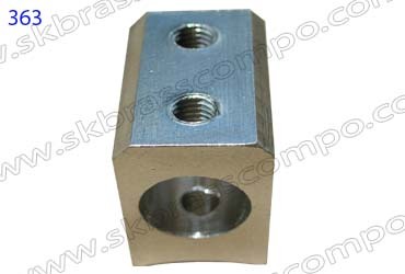 Brass Electrical Switchgear Parts - 10mm X 10mm X 15mm Size, Nickel Plated Finish | M4 Thread Size, Bulk Packaging Of 100 Pieces