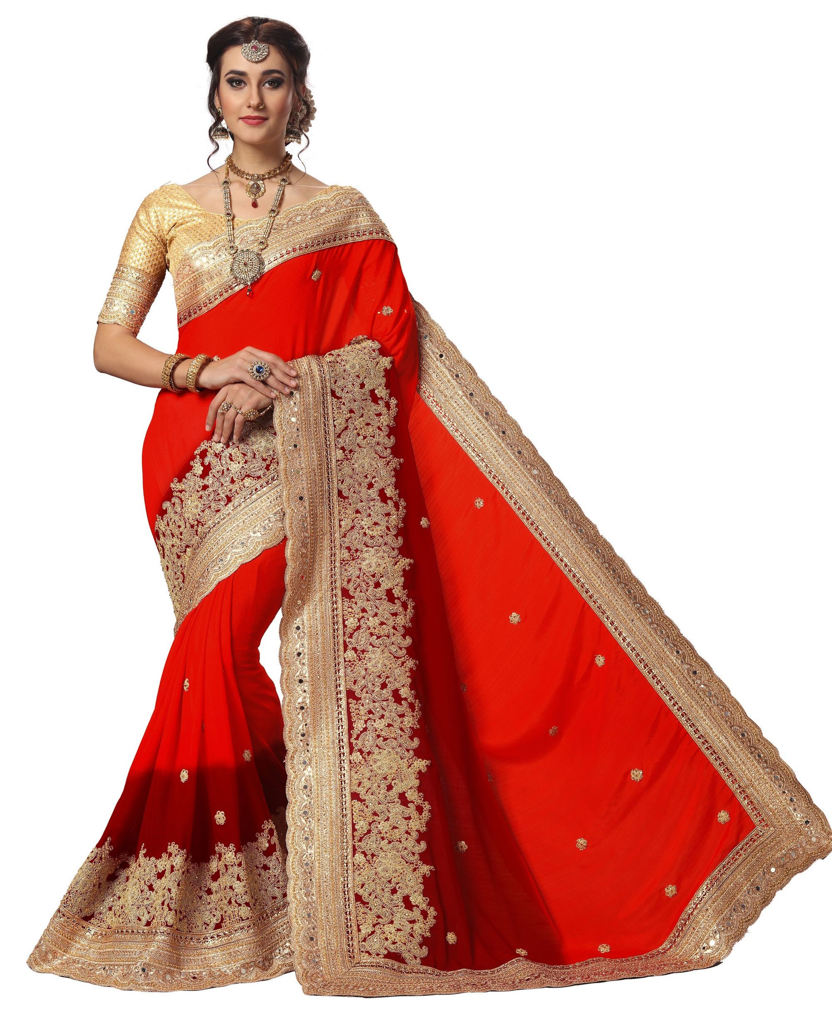 Black Satin Ombre Pattern Embroidery Work Saree