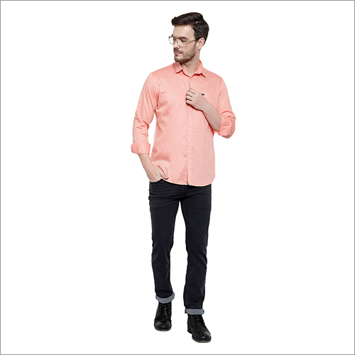 Light Pink Mens Daily Wear Shirts