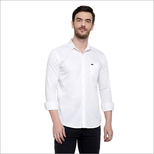 Cotton Men's Full Sleeve Shirt - Ivory White | Anti Wrinkle, Washable