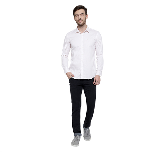 Cotton Men's Full Sleeve Shirt - Ivory White | Anti Wrinkle, Washable