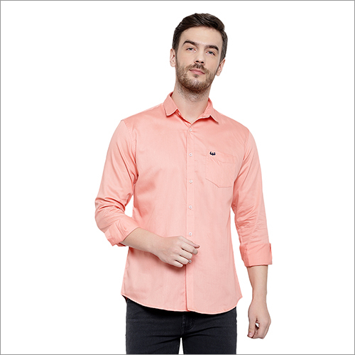 Light Pink Mens Daily Wear Shirts