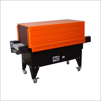 Shrink Tunnel Machine - Durable Heat Shrink Packaging Solution | Adjustable Tunnel Dimensions, 2000 pk/h Efficiency, 0-10 m/min Conveyor Speed, 220V Power, Orange Design