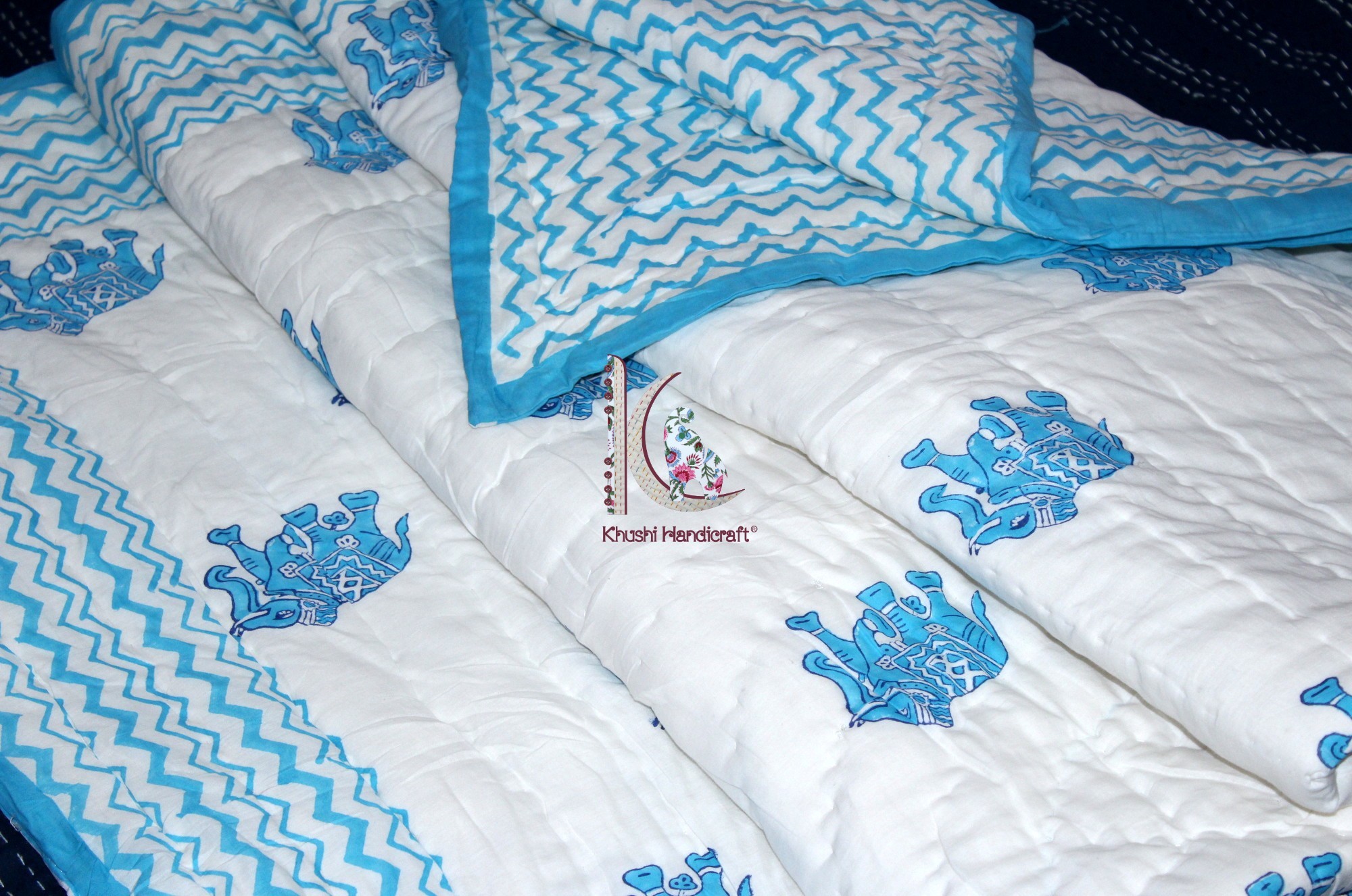 Printed 100% Cotton Jaipuri Razai Naturally Dyed Bedcover