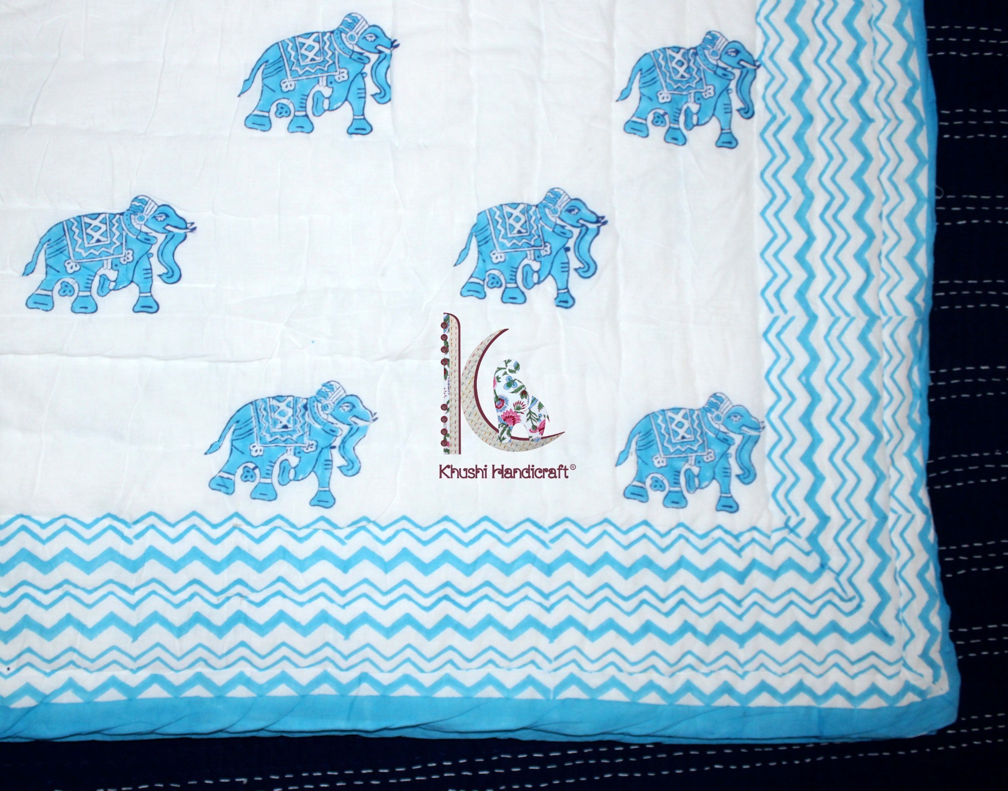 Printed 100% Cotton Jaipuri Razai Naturally Dyed Bedcover