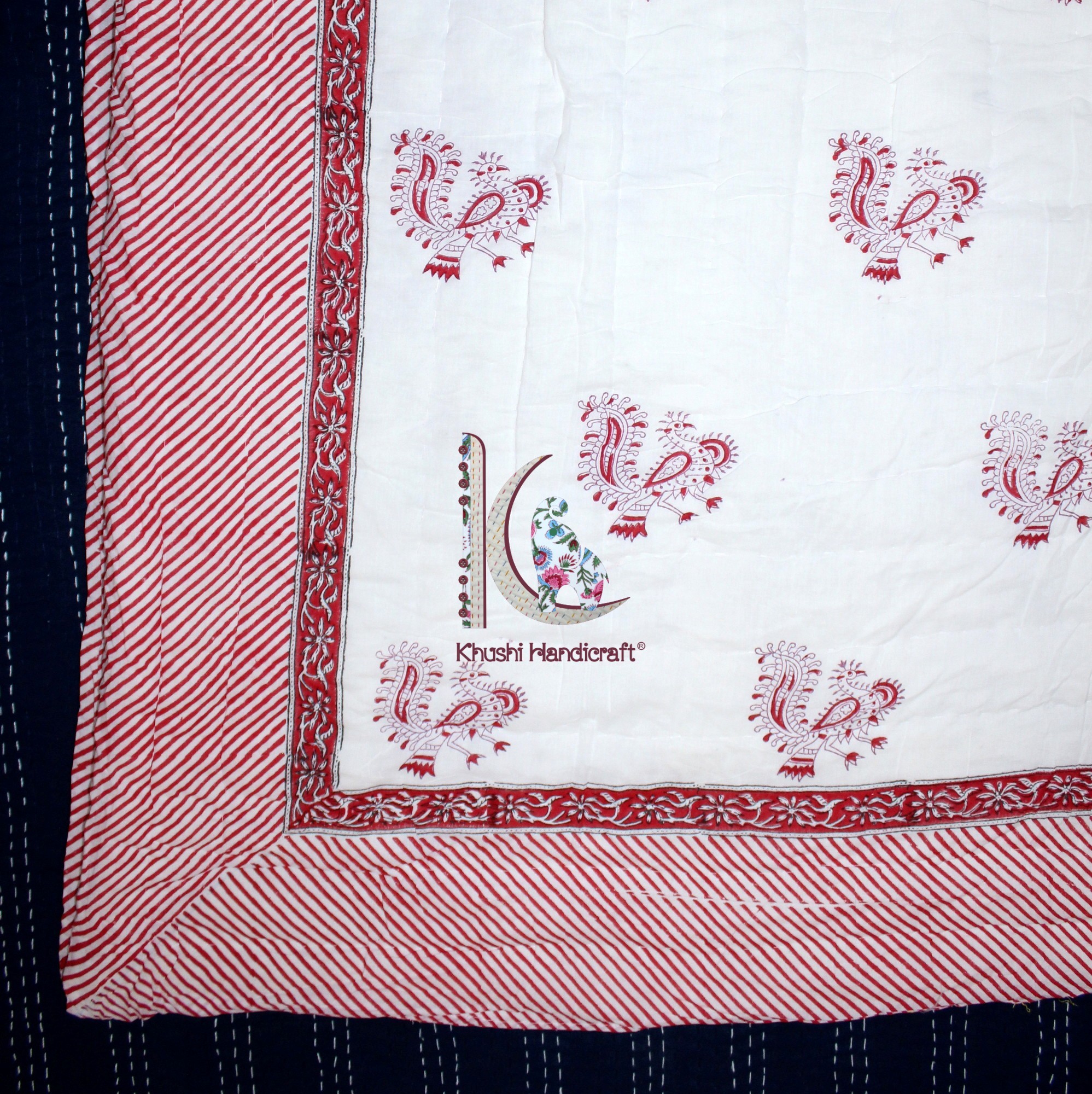 Jaipuri Cotton Razai - Queen Size 108x90 Inches | Handmade, Soft, Eco-friendly, Vibrant Colors, 100% Cotton Filling